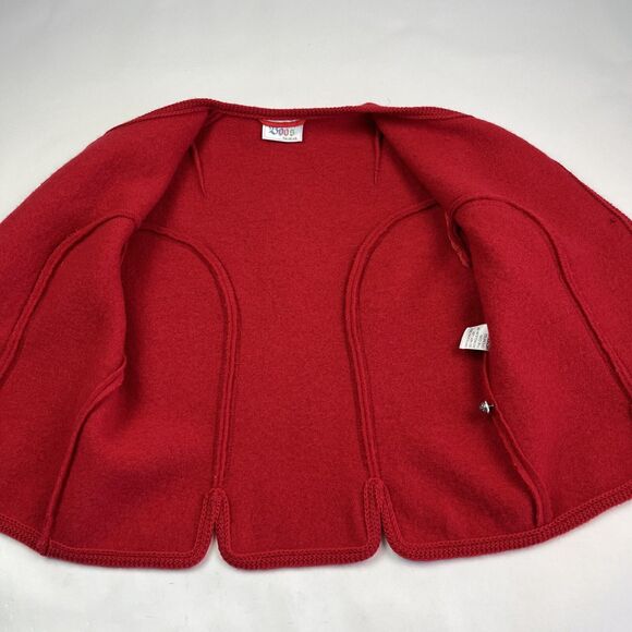 Vintage Boos Austria Boiled Wool Blazer Jacket S Red Cottagecore Alpine - Picture 10 of 14